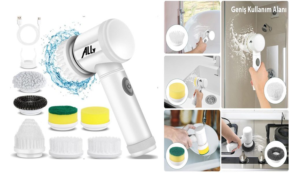 Magic Brush 5 in 1 Kablosuz Şarjlı Temizlik Fırçası