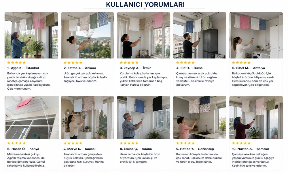 Asansörlü Çamaşır Kurutma Askısı